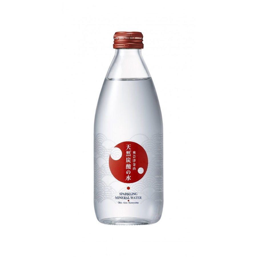 奥会津金山 天然炭酸の水 赤ラベル(ガス入り) | 330ml(ビン) ×24本